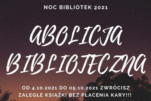 bolicja biblioteczna w dniach 4-9 października 2021 r.