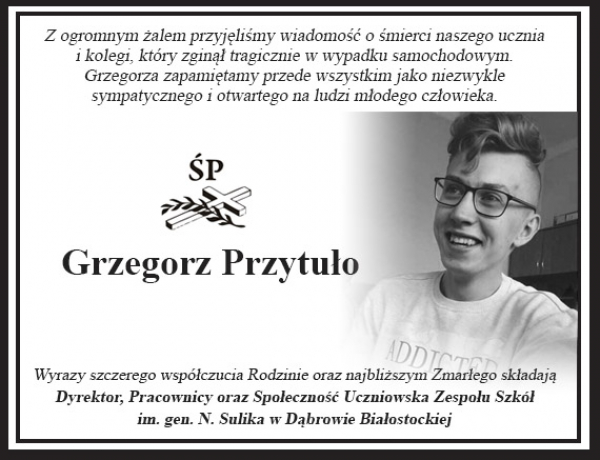 Wyrazy głębokiego wsp&oacute;łczucia