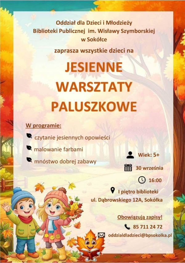 &quot;Jesienne warsztaty paluszkowe&quot; w sokólskiej bibliotece