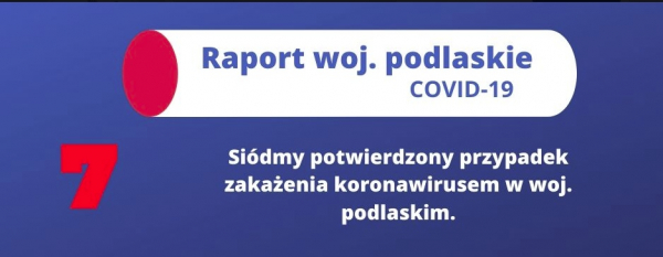 Siódmy potwierdzony przypadek zakażenia COVID-19 w Podlaskiem