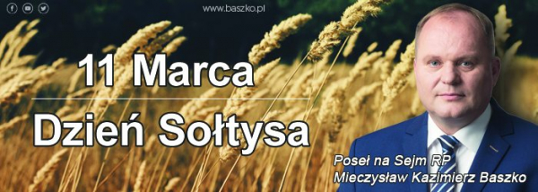 Życzenia na Dzień Sołtysa od Posła Mieczysława Baszko