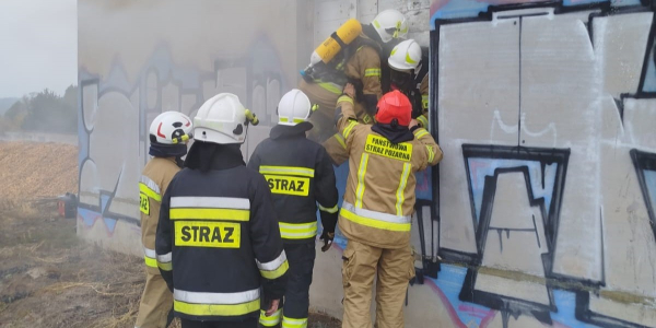 Druhowie ochotnicy szkolili się pod okiem zawodowych strażak&oacute;w.