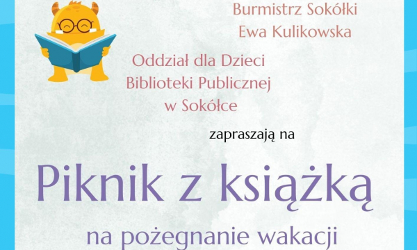 Zaproszenie na ostatnie wakacyjne spotkanie z biblioteką [Plakat]