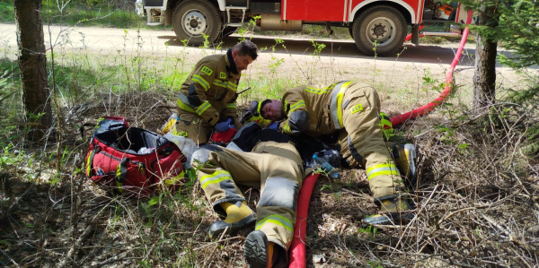 Ćwiczenia ratownicze na kompleksie leśnym Nadleśnictwa Supraśl w Puszczy Knyszyńskiej