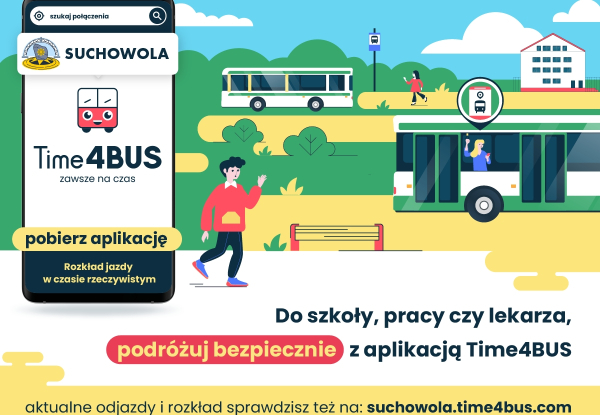 Komunikacja autobusowa Gminy Suchowola z nowoczesną aplikacją mobilną Time4BUS. Bezpieczeństwo i rozw&oacute;j transportu najważniejsze!