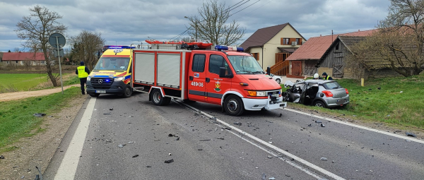 Poważny wypadek drogowy w rejonie miejscowości Kumiała