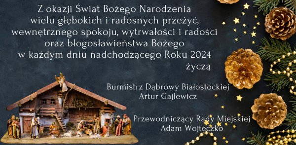 Życzenia bożonarodzeniowe od Artura Gajlewicza - Burmistrza Dąbrowy Białostockiej [Film]